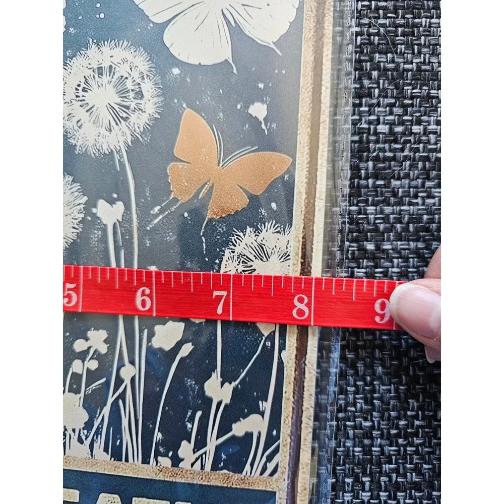 QKIODS Just Breathe Metal Tin Sign Home Decor‎ 8x12 Blue New Butterfly Dandelion